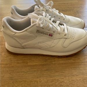 Reebok Classic Leather Sneakers in White/Gum
